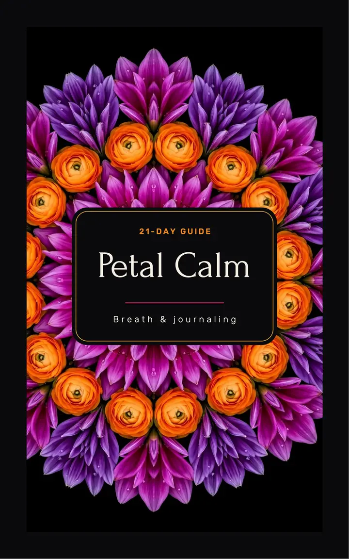 Petal Calm breathwork and journaling ebook cover template
