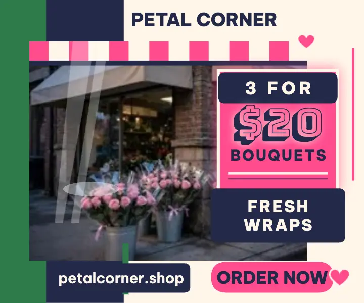 Petal Corner Valentine bodega ad template