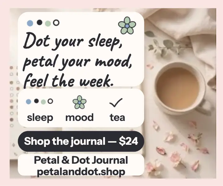 Petal and Dot habit journal ad: habit tracker journal ad template