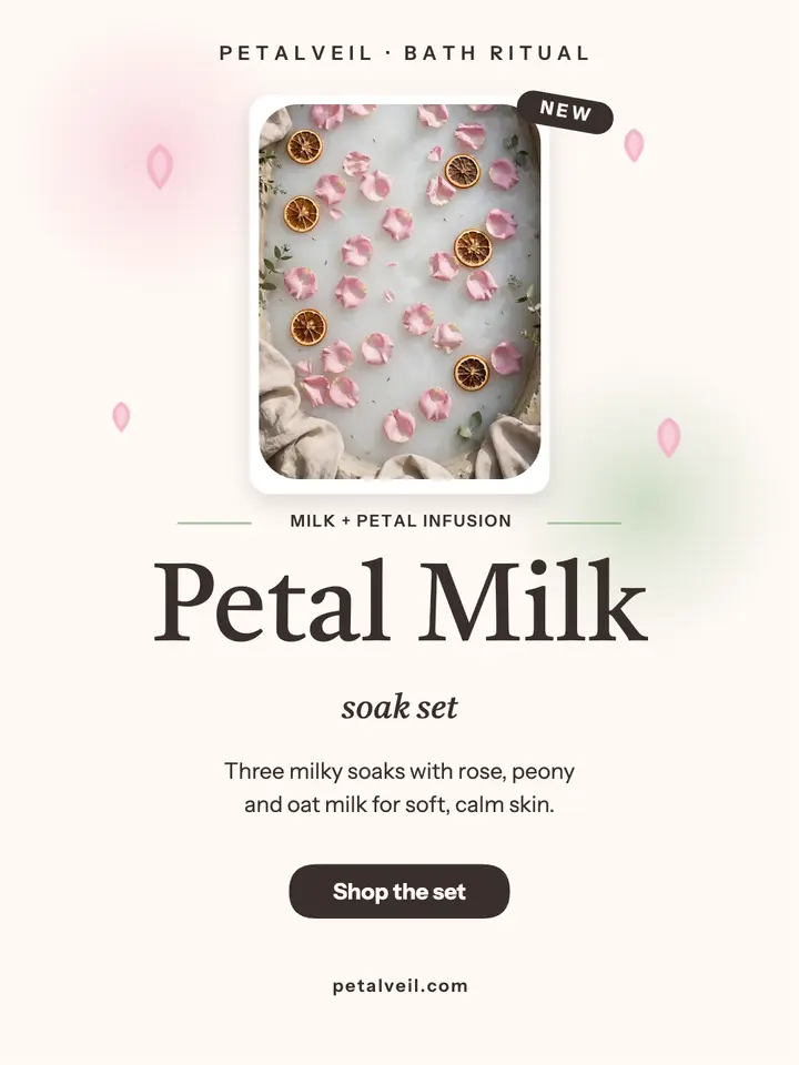 Petalveil petal milk bath portrait template