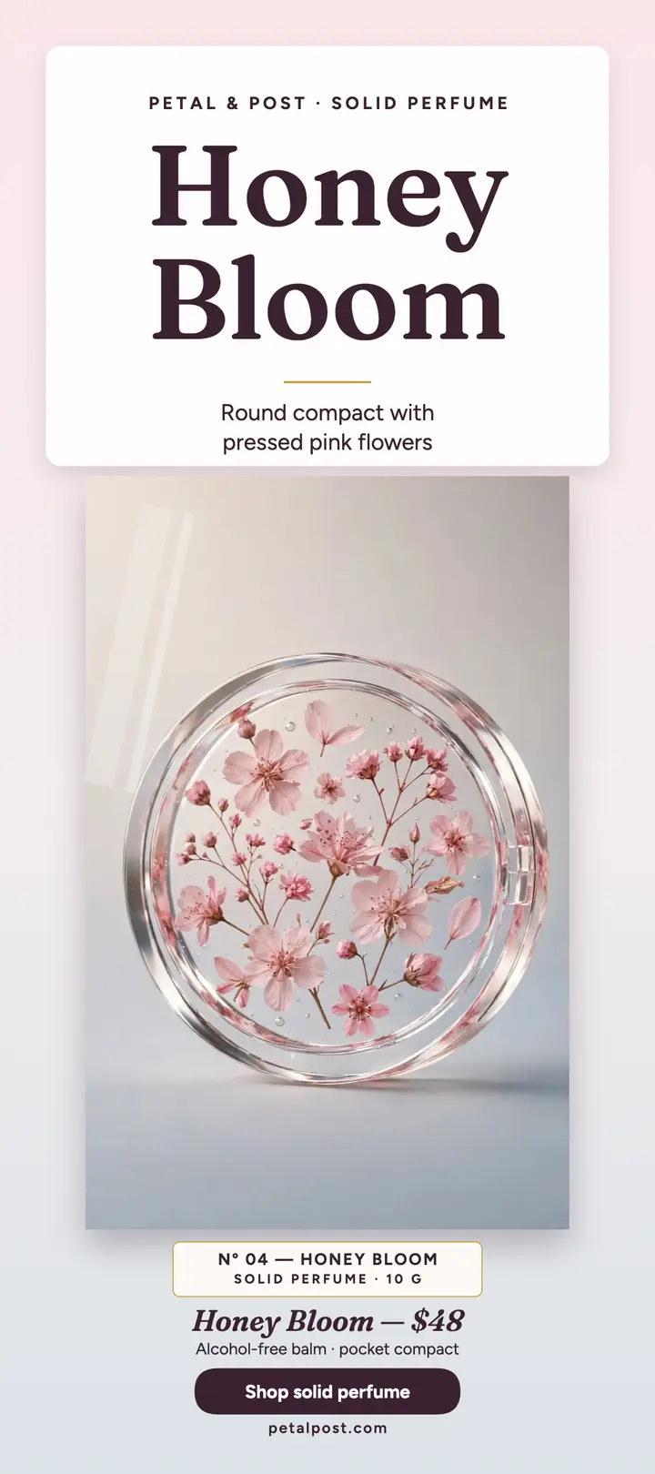 Petal and Post Honey Bloom resin card template