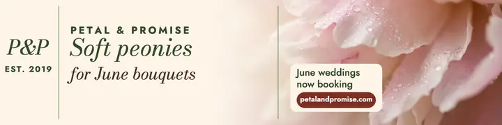 Petal and Promise peony season banner template