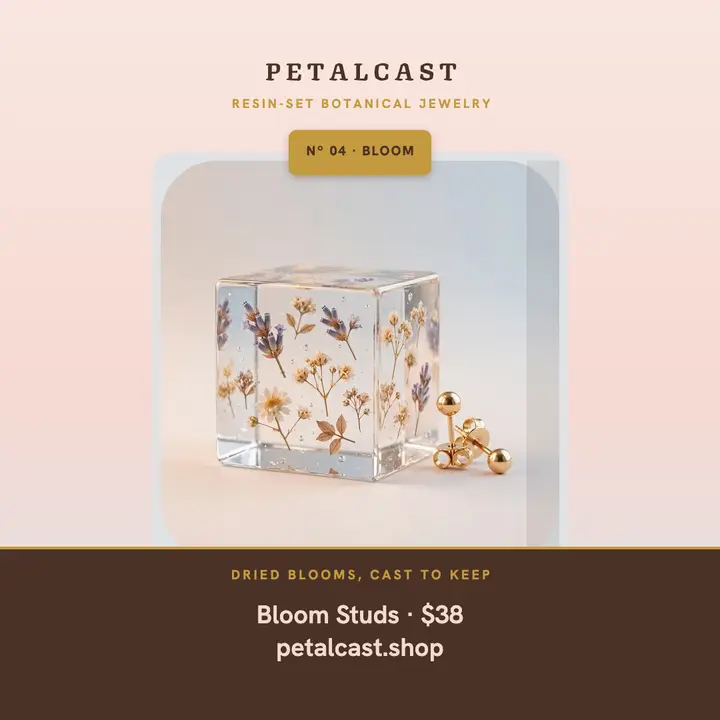 Petalcast resin bloom studs post template