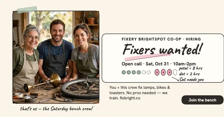 Fixery Brightspot fixer call postcard template