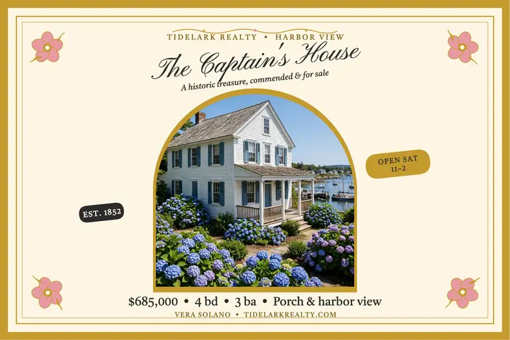 Captain's house harbor listing, Tidelark template