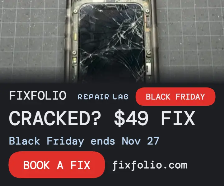 Fixfolio phone screen fix sale ad template