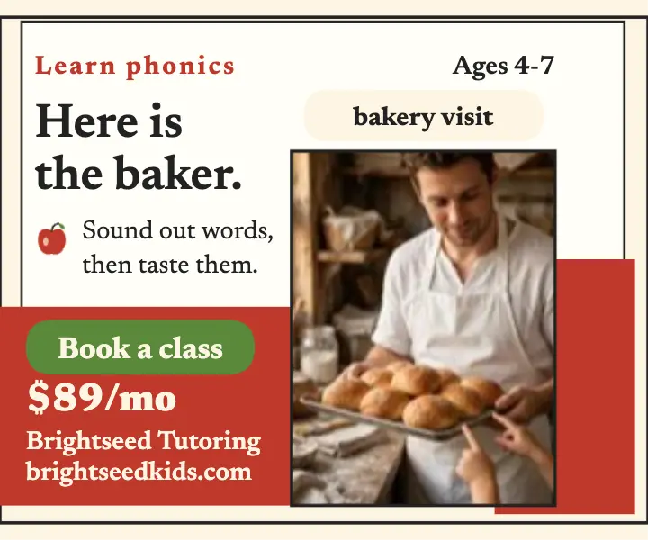 Brightseed phonics baker reader ad template