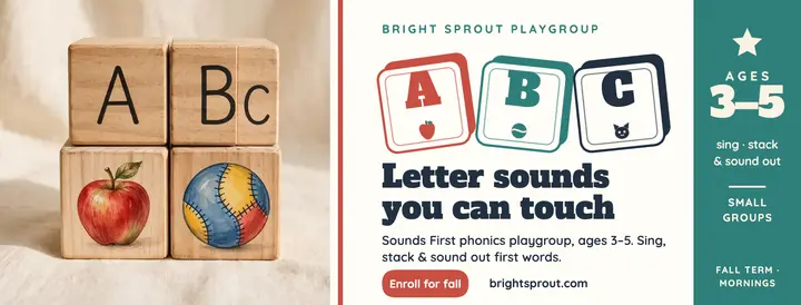 Bright Sprout phonics cubes cover template