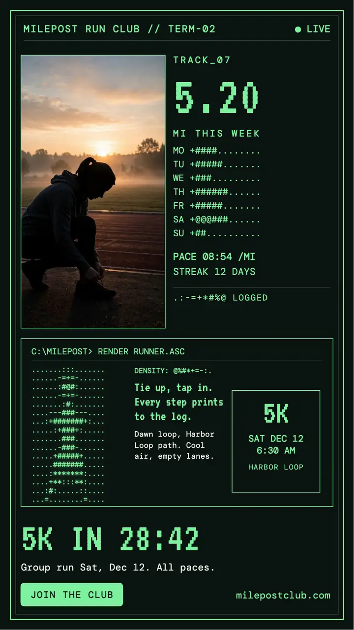 Milepost phosphor run tracker story template