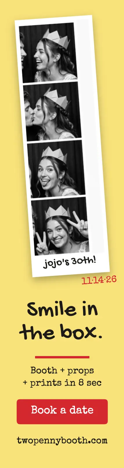 Twopenny photo booth rental ad template