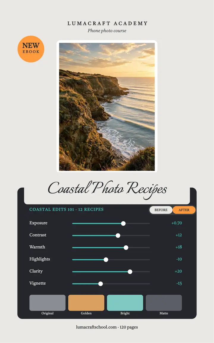 Coastal Edits photo recipe ebook cover template