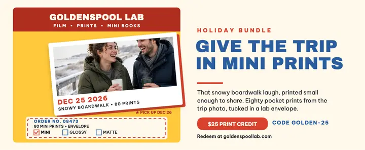 Goldenspool holiday mini print voucher template