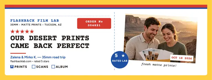 Flashback Film Lab print review cover: film lab review cover template
