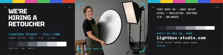 Lightbox Studio retoucher hiring banner template
