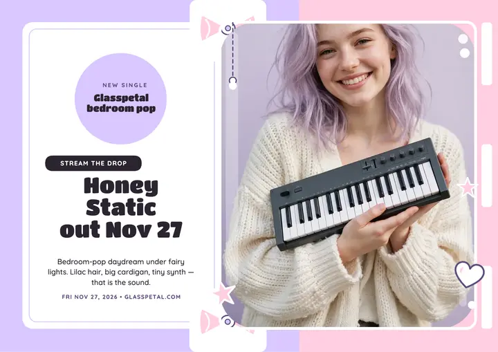 Glasspetal Honey Static single photocard template
