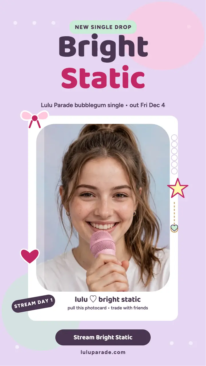 Lulu Parade Bright Static photocard story template