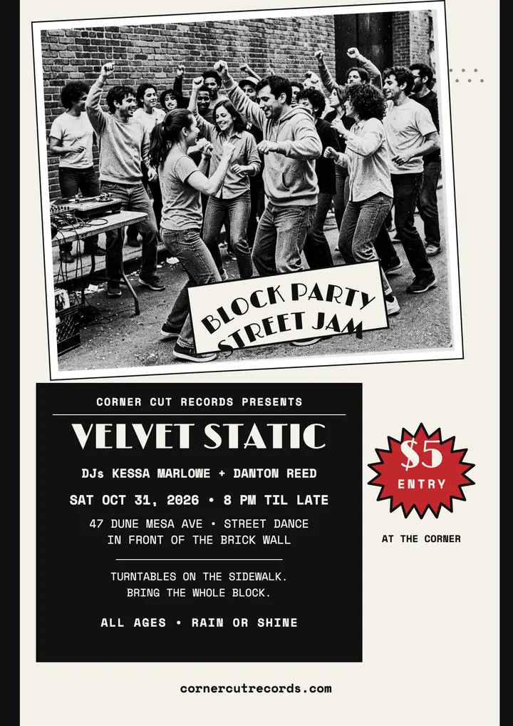 Velvet Static block party DJ flyer template