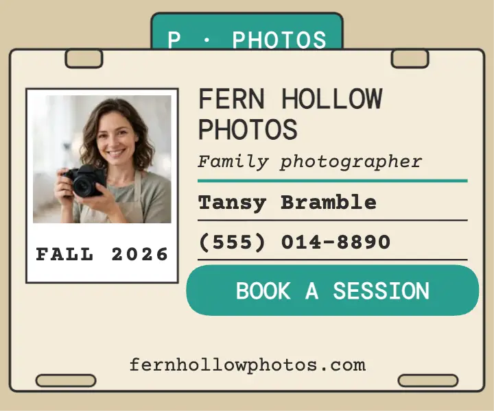 Fern Hollow rotary file contact card template