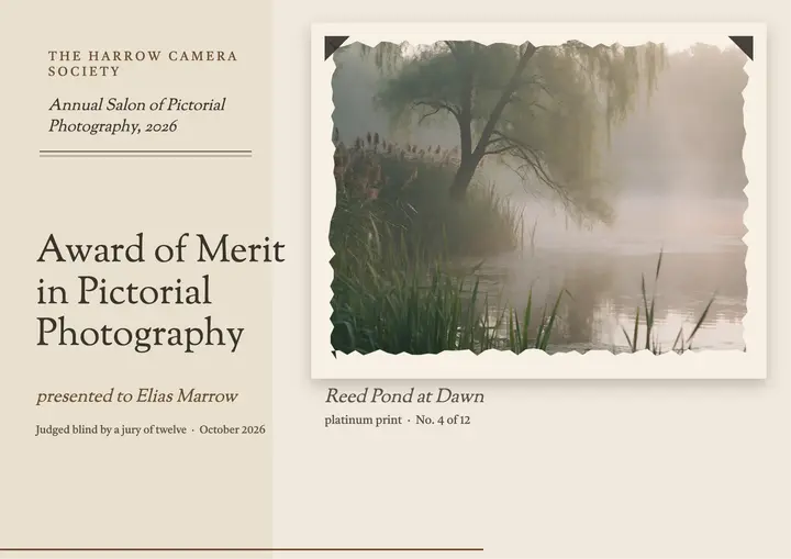 Harrow salon award of merit certificate template