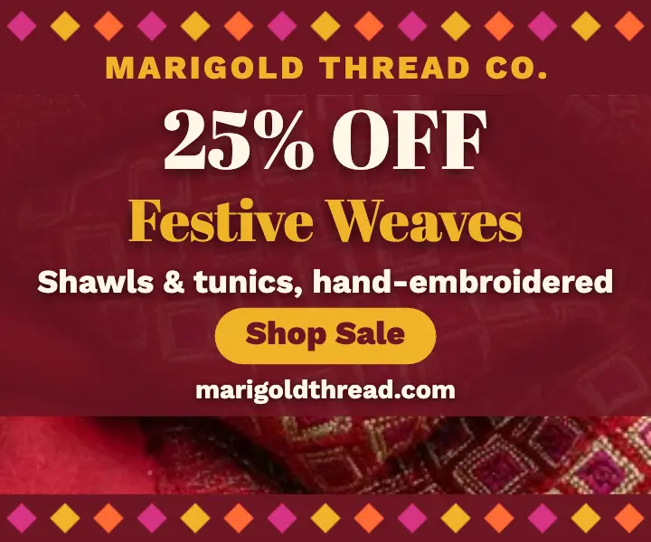 Marigold Thread festive weave sale ad template
