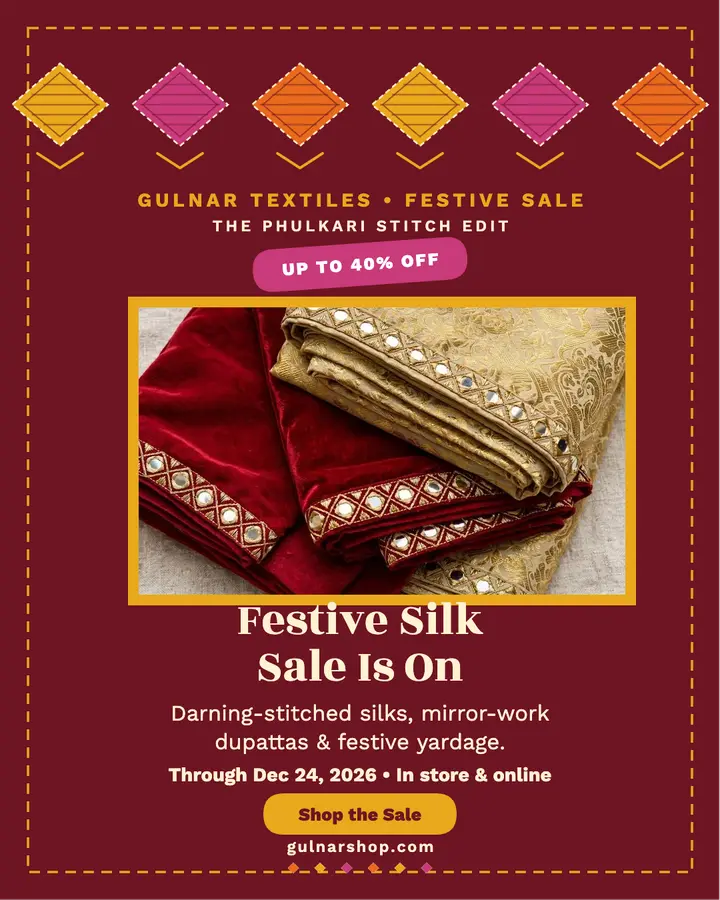 Gulnar Textiles festive silk sale post template