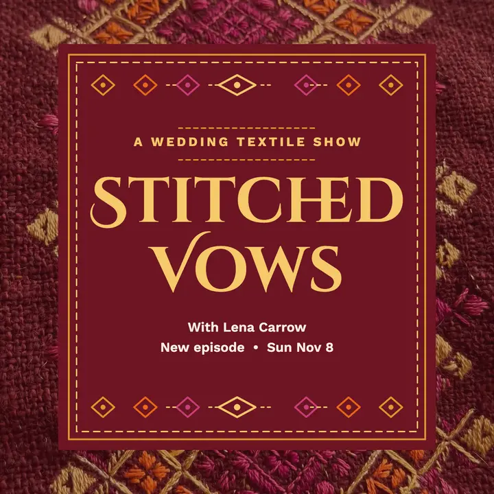 Stitched Vows wedding textile podcast cover template
