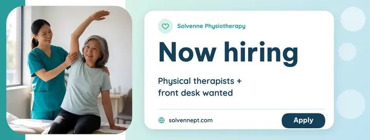 Solvenne Physiotherapy hiring Facebook cover template