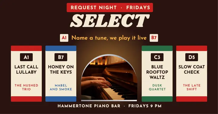 Hammertone Piano Bar request night jukebox post template
