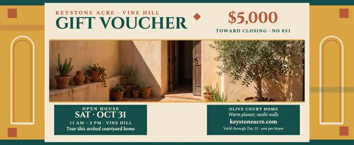 Piazza courtyard home gift voucher template