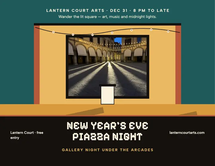 Lantern Court Piazza Night New Year flyer template