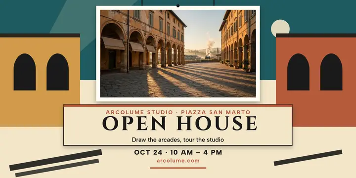 Arcolume studio open house piazza post template