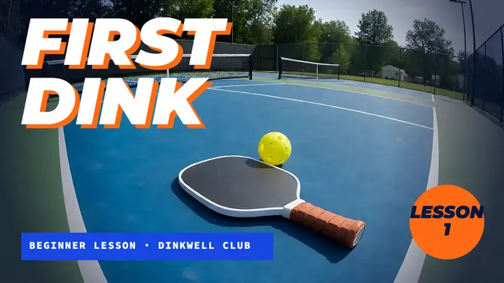 Dinkwell pickleball first lesson thumbnail, fisheye template