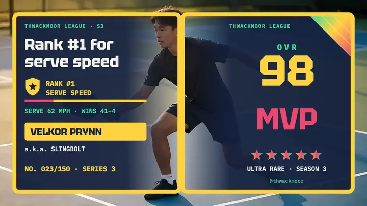 Pickleball top player card, season 3 thumbnail template