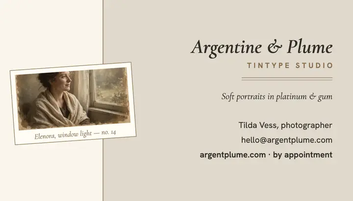 Argentine and Plume tintype card template