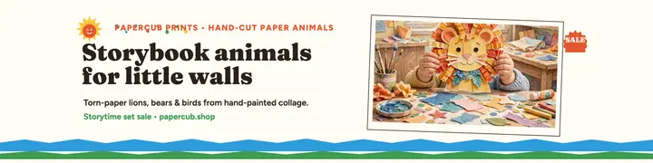 Papercub storybook animals banner template