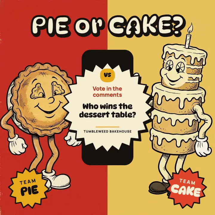 Tumbleweed Bakehouse pie or cake poll template