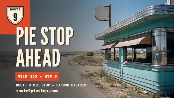 Route 9 Pie Stop travel thumbnail template