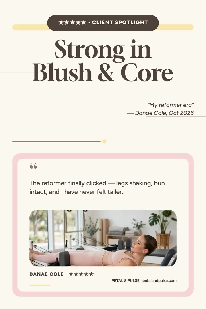 Petal and Pulse pilates review poster template