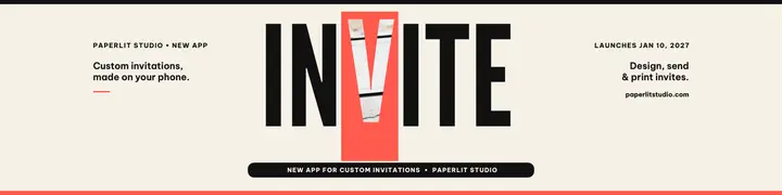 Paperlit Studio invitation app pillar banner template