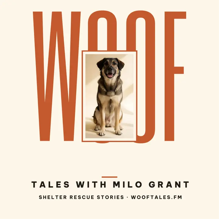 Woof Tales rescue stories podcast cover template