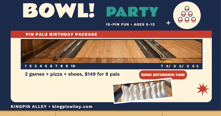 Pin Pals bowling birthday party post: birthday bowling party post template