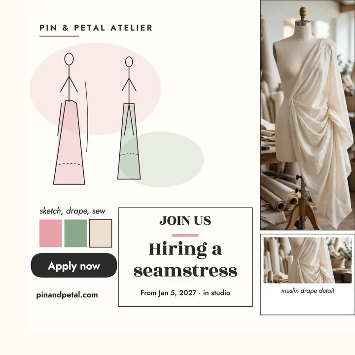 Pin and Petal bridal hiring post template