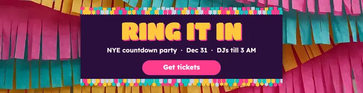 Velvet Room NYE countdown: new year's eve party display ad template