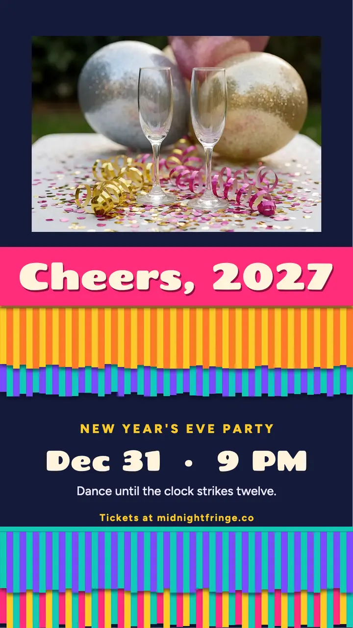 Cheers 2027 piñata fringe story: new year's eve party story template