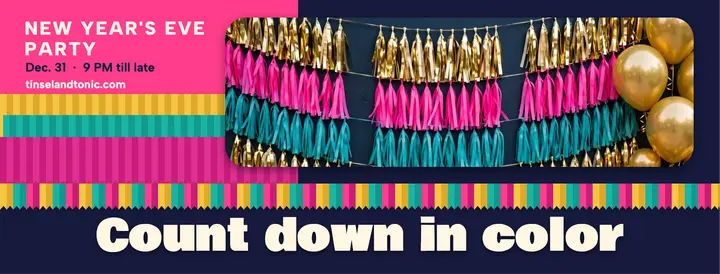 Count down in color New Year's Eve cover template