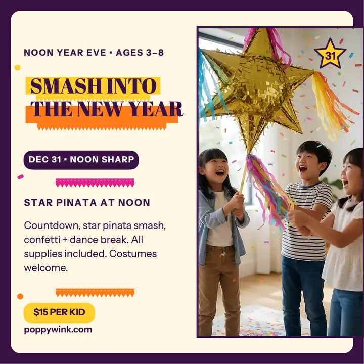 Poppywink Noon Year pinata party post template