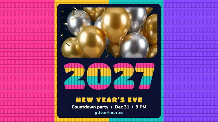 Glitter Hour New Year countdown thumbnail template