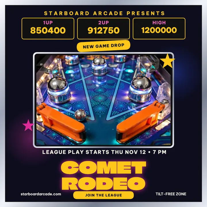 Starboard Arcade Comet Rodeo launch post template