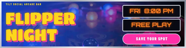 Tilt Social flipper night billboard: pinball night billboard ad template