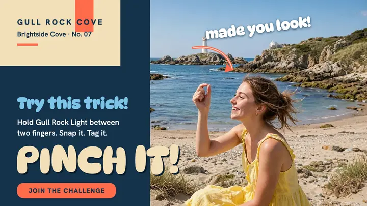 Pinch the lighthouse challenge, Gull Rock Cove template